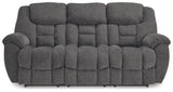 Foreside Charcoal Performance Fabric,Next-Gen Nuvella™ Reclining Sofa