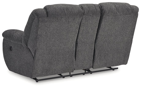 Close up details of Next-Gen Nuvella™ fabric on loveseat armrest