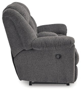 Foreside Charcoal Performance Fabric,Next-Gen Nuvella™ Reclining Loveseat with Console