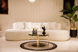 Sophia Ivory Boucle Curved Sectional Sofa front view