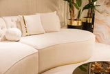 Sophia Ivory Boucle Curved Sectional Sofa in room setting