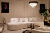 Sophia Ivory Boucle Curved Sectional Sofa side view
