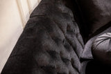 Close-up of sectional sofa armrest