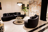 Main angle of Sophia Black Velvet Curved Sectional sofa