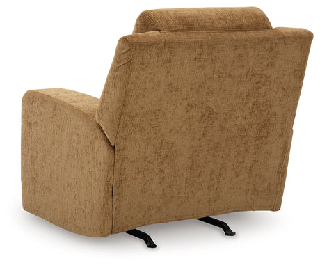 Back view of Kanlow Honey Chenille Recliner chair