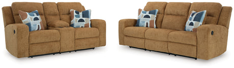 Kanlow Honey loveseat reclining position side view