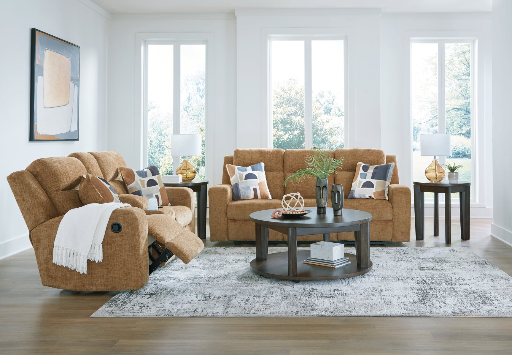 Kanlow Honey Sofa and Loveseat