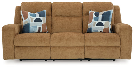 Kanlow Honey Chenille Reclining Sofa side view