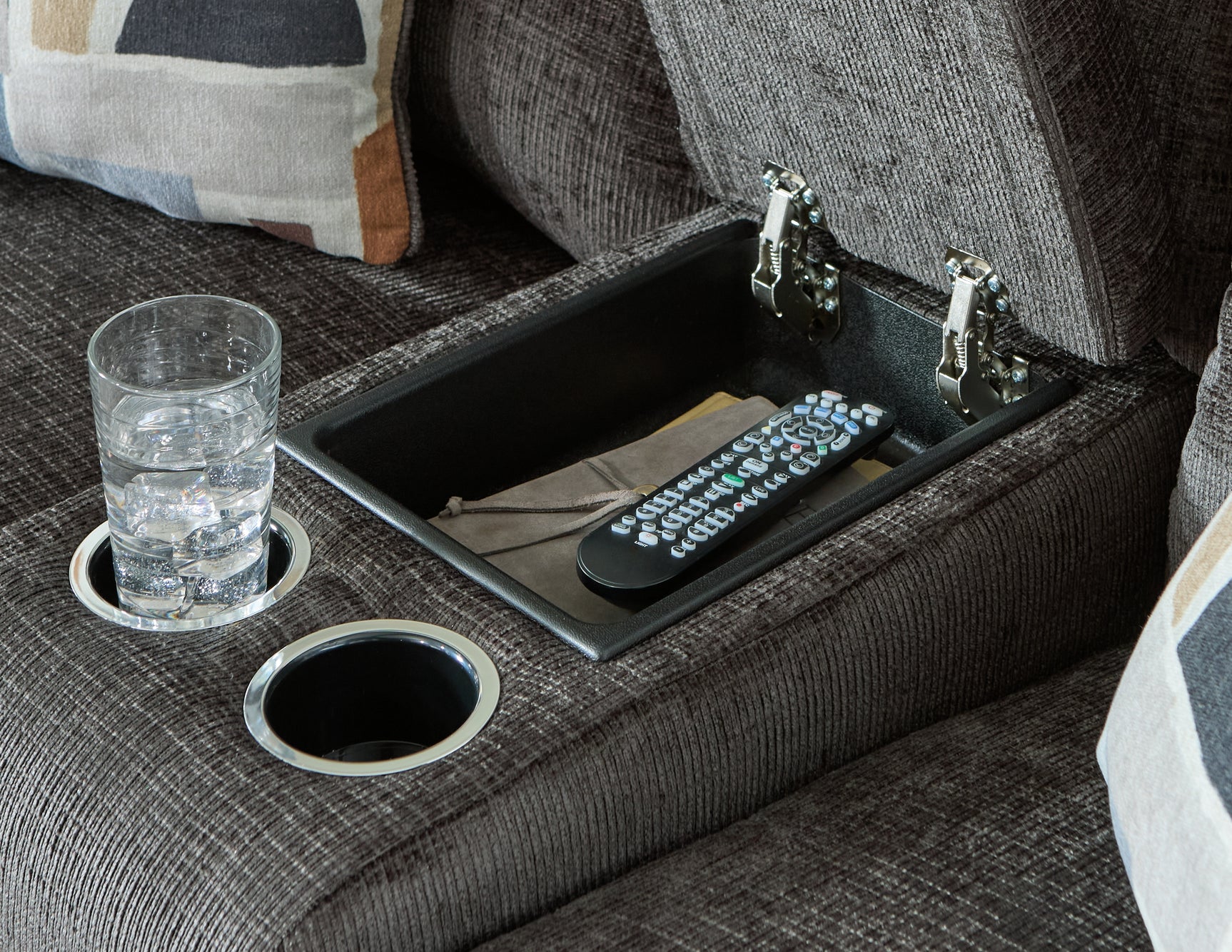 Kanlow Dusk Chenille Reclining Loveseat with Console