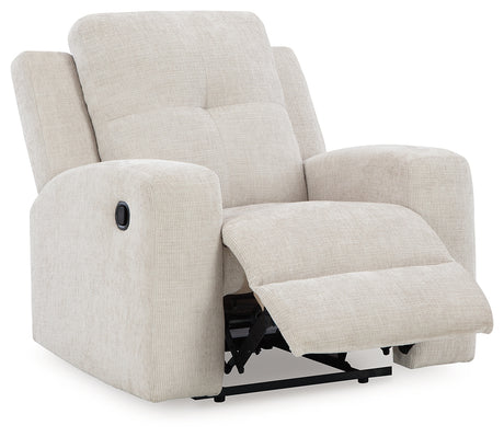 Danum Stone Chenille Recliner reclining position