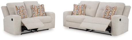 Danum Stone Loveseat pull-tab reclining open