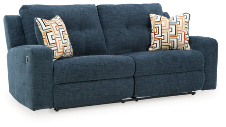 Danum Ink chenille reclining sofa angled closed recline