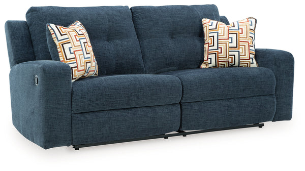 Danum Ink chenille reclining sofa angled closed recline