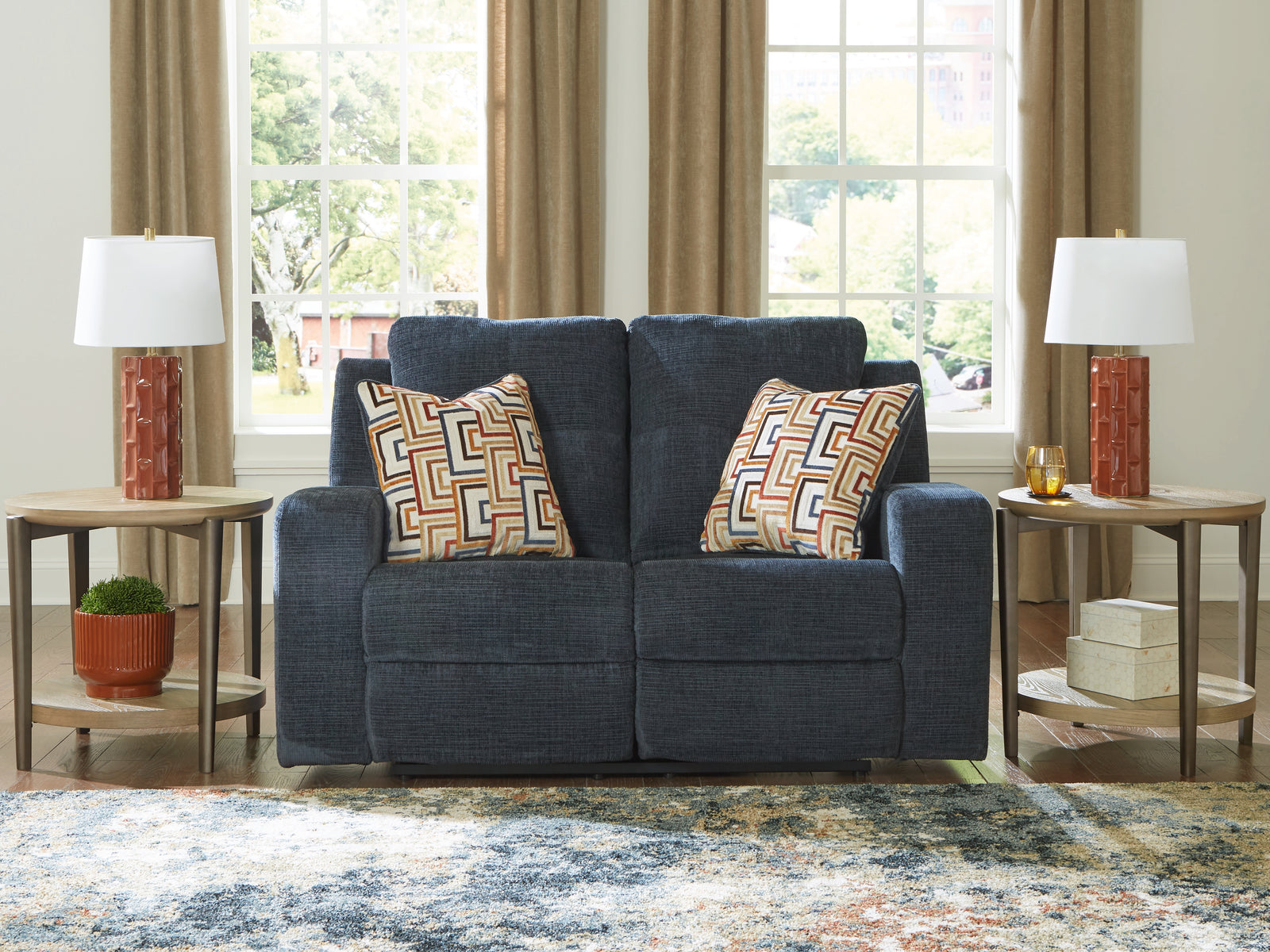Danum Ink Chenille Reclining Loveseat