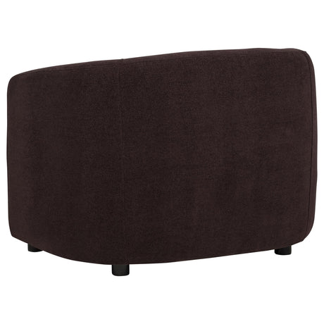Delroy Stationary Accent Chair in Aubergine Polyester Upholstery — product image 5