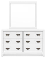 Binterglen White Dresser and Mirror — front view