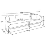 Delroy 3-Piece Stationary Sofa Set in Aubergine Polyester — product image 9