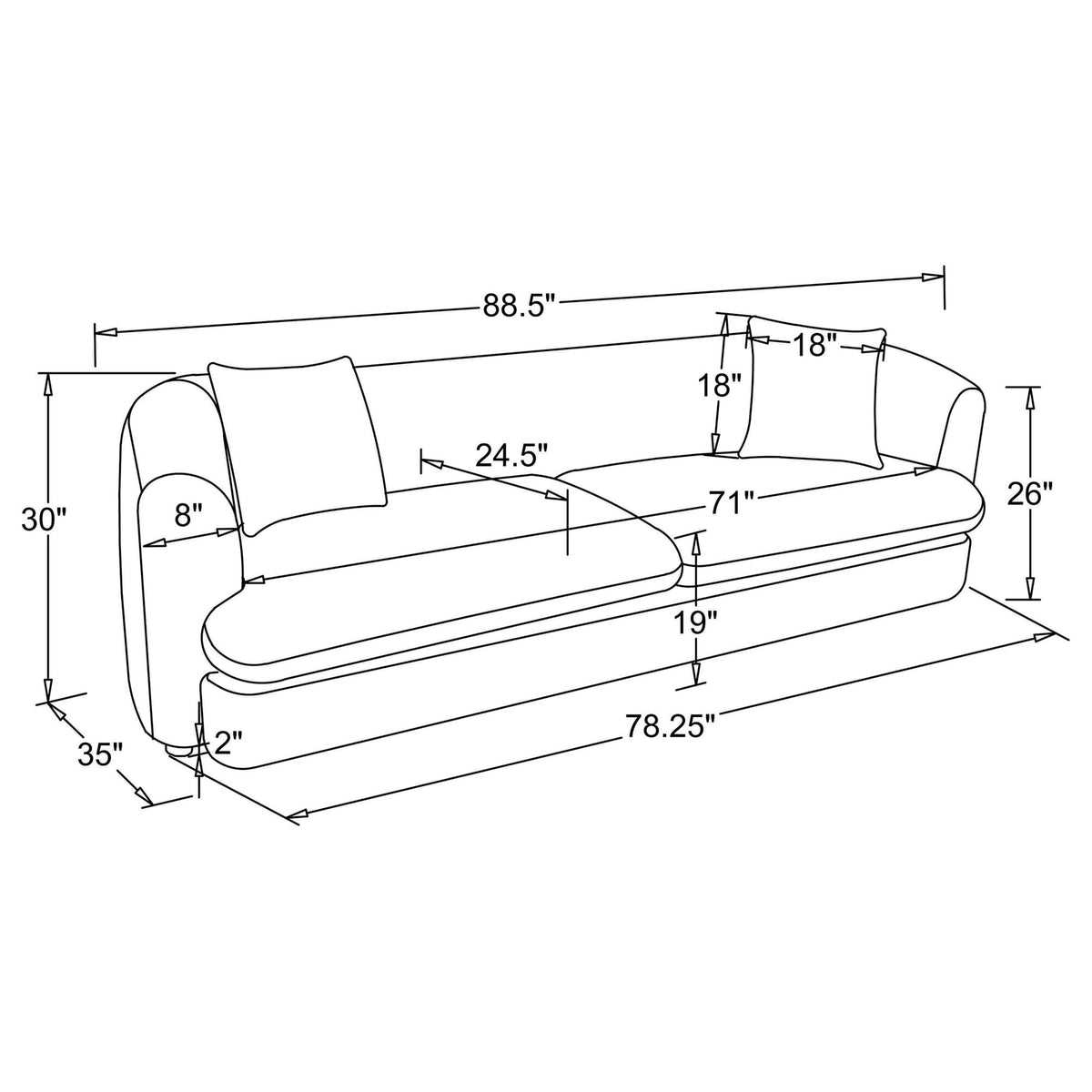 Delroy 3-Piece Stationary Sofa Set in Aubergine Polyester — product image 9