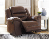 Stoneland Chocolate Faux Leather Recliner front angle