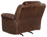 Rear view of Stoneland Chocolate Faux Leather Power Recliner