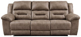 Stoneland Fossil Faux Leather Power Reclining Sofa sofa angled back view