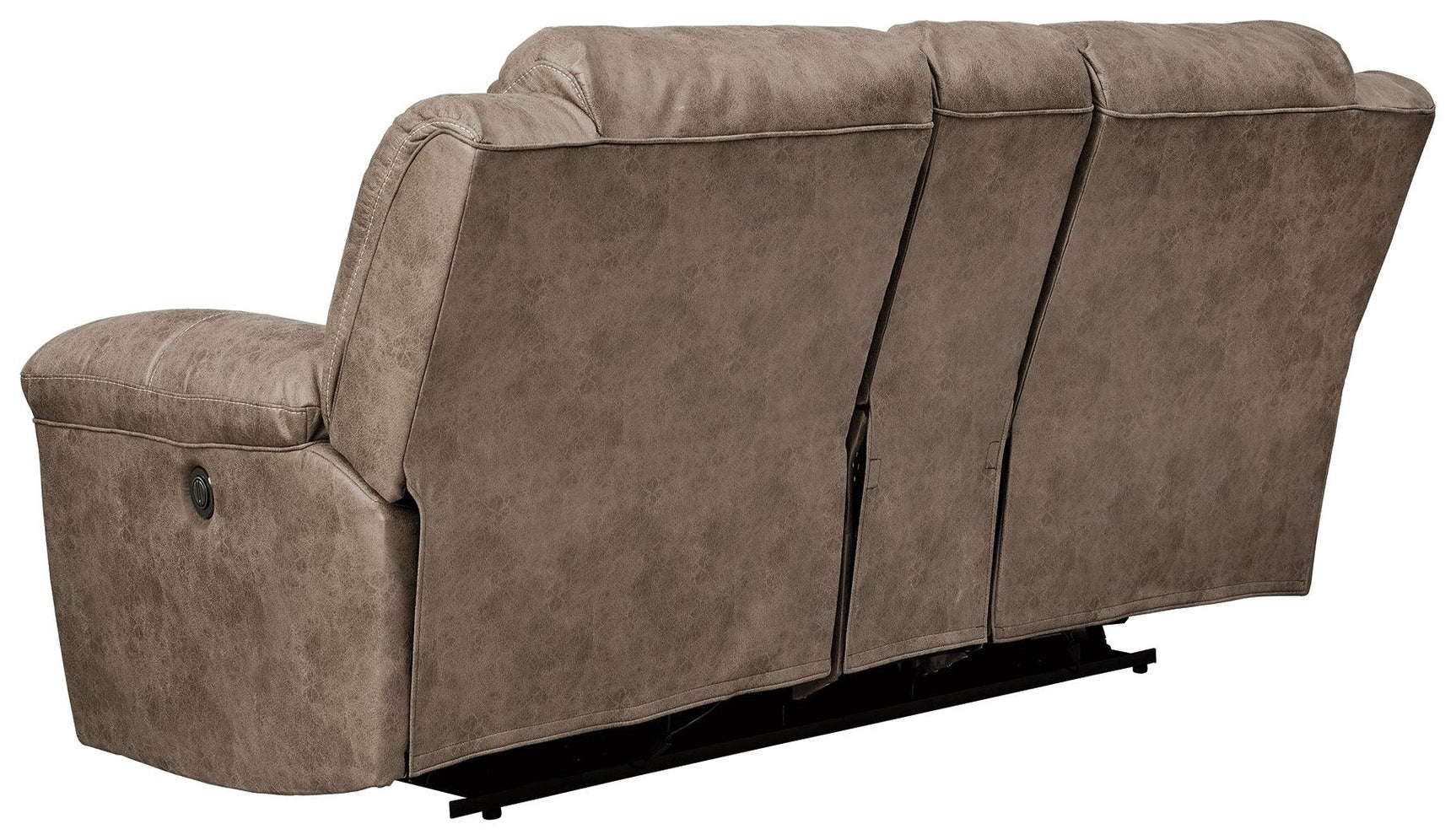 Back view of Stoneland Fossil Faux Leather Loveseat