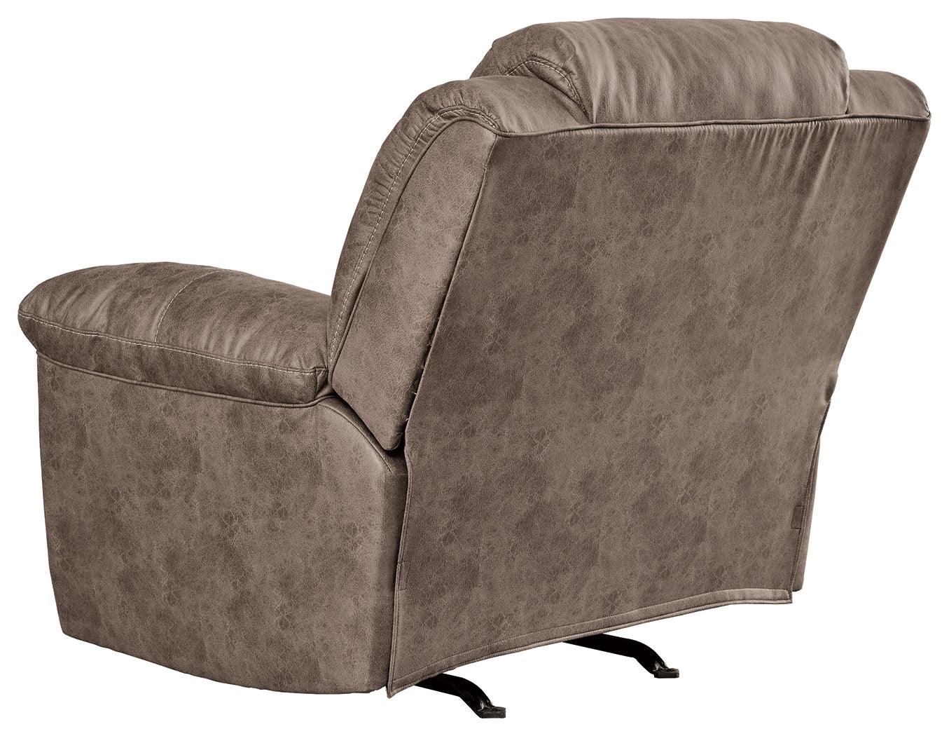 Rear view of Stoneland Fossil Faux Leather Power Recliner