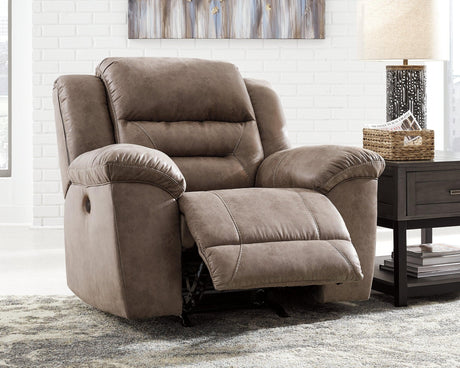 Main view of recliner in upright position