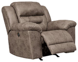 Reclining position of Stoneland Fossil Faux Leather Power Recliner