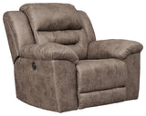 Side view of Stoneland Fossil Faux Leather Power Recliner