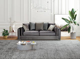 Front view of Skylar velvet sofa and loveseat set
