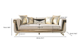 Belly Ivory Velvet Sofa and Loveseat set front view