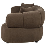 Casarin Brown Fabric Channel-Back Loveseat — product image 4