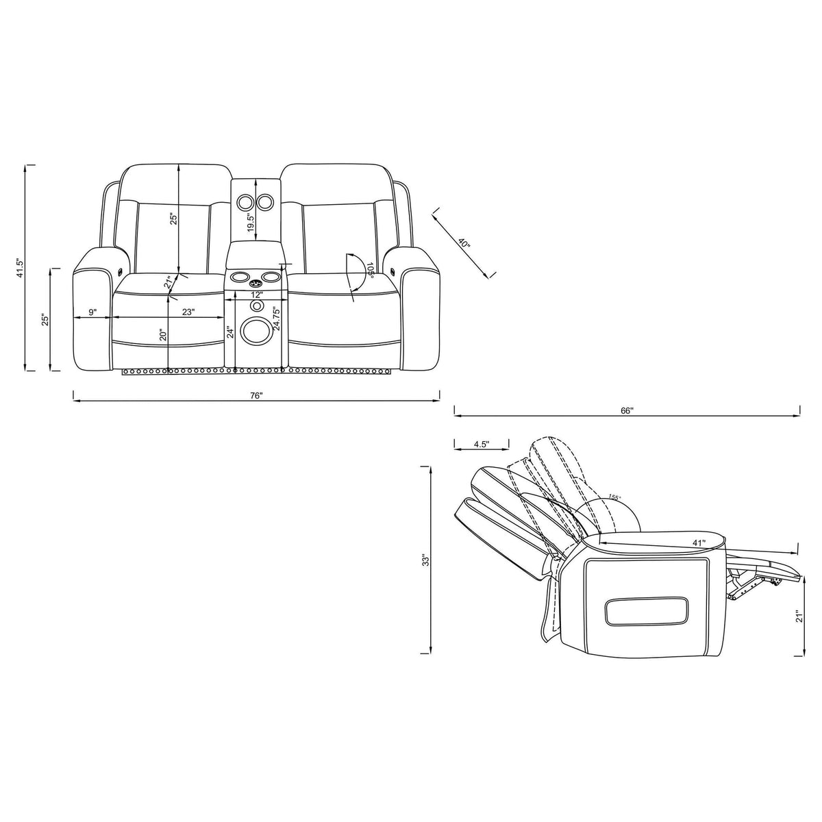 Rojas 3-Piece Dual Power Reclining Sofa Set with Drop-Down Console Greige — product image 18