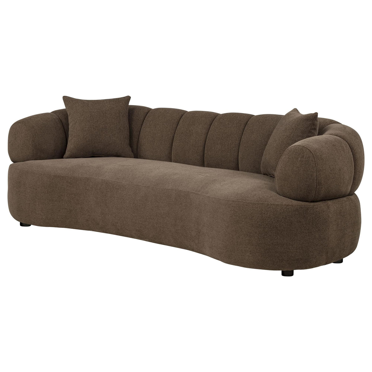 Casarin Brown Fabric Channel-Back Sofa — product image 3