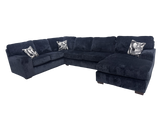 Austin Luscious Black Chenille 3-Piece Sectional view 2