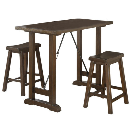 side view of Bracknell Brown Cherry Counter Height Set furniture