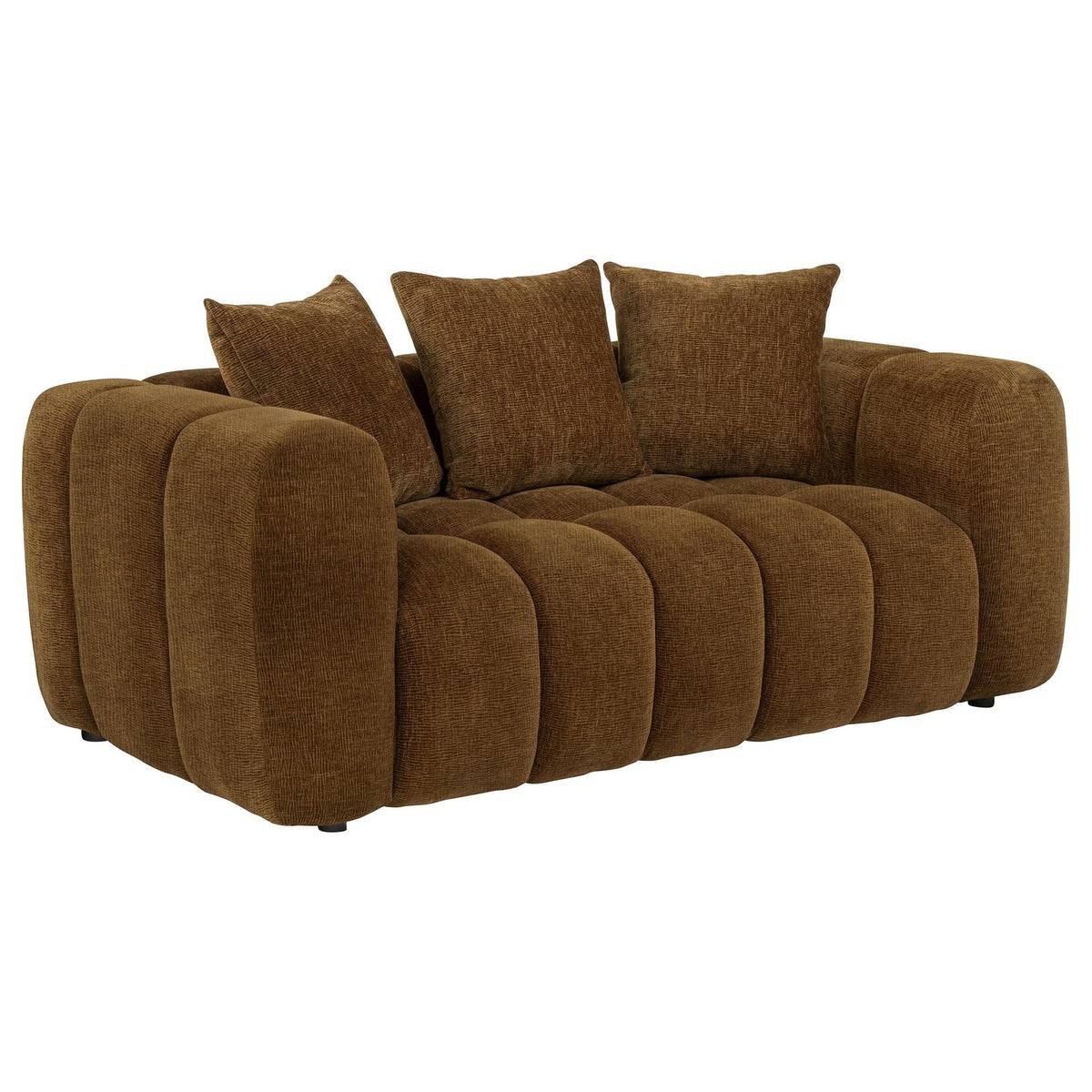 Lazaro Fabric Upholstered Wide Channel Loveseat Bronze — product view