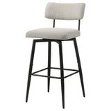 Levine Fabric Upholstered Swivel Bar Chair Cream Set of 2 — product image 4