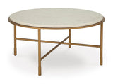Antique Gold Natural Marble Coffee Table — product image 3