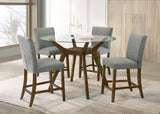 Paxton 5-Piece Round Glass Top Counter Height Dining Set Grey — product view
