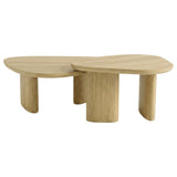 Lester 2-Piece Triangular Nesting Coffee Table Set Honey Oak — product image 3