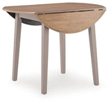 Harperfeld Natural/Gray Dining Drop Leaf Table — angled view