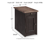 Tyler Grayish Brown/Black Coffee Table with 2 End Tables — dimension illustration