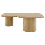 Lester 2-Piece Rounded Pedestal Nesting Coffee Table Set Honey Oak — product image 5