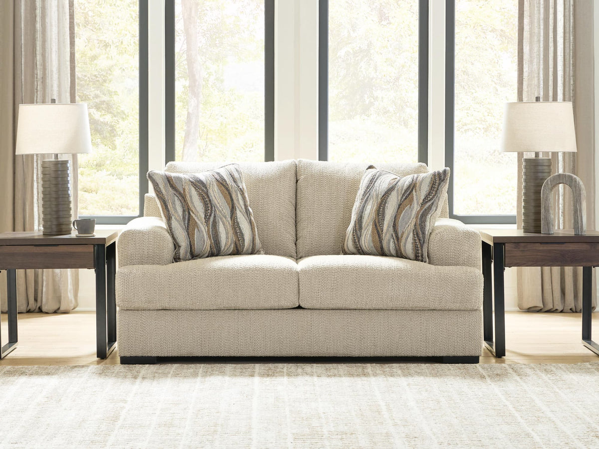 Lofwood Oatmeal Chenille Loveseat — product view