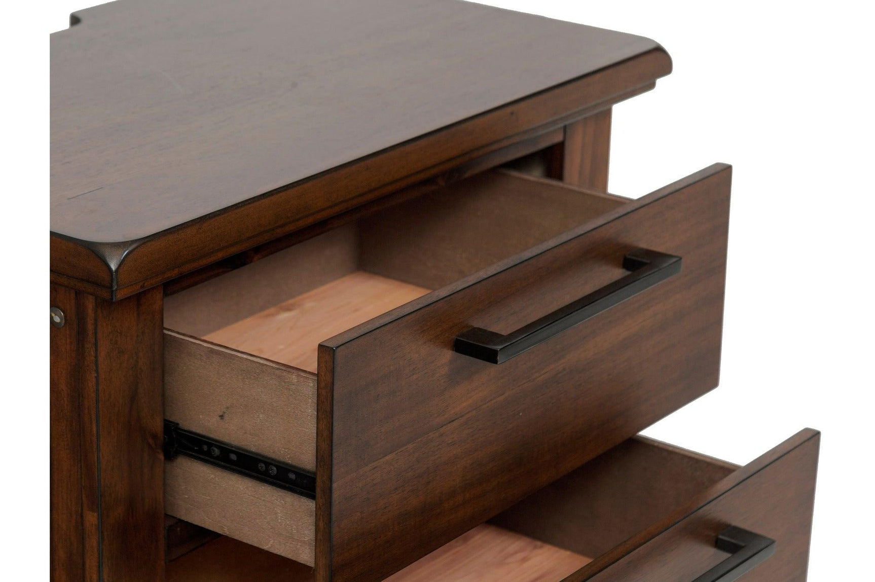 Brown Modern Traditional Solid Wood Veneers Fabric Upholstered Tufted Shelves Bedroom Set - Ella Furniture