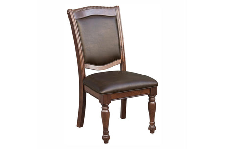 Lordsburg Brown Cherry Faux Leather Upholstered Rectangular Dining Room Set main view