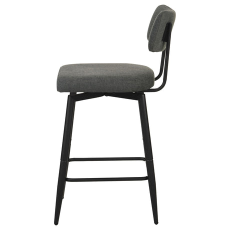 Levine Grey Fabric Upholstered Swivel Counter Chair Set of 2 — product image 5