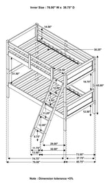 Ryder Twin Over Twin Bunk Bed Weathered Taupe product angle